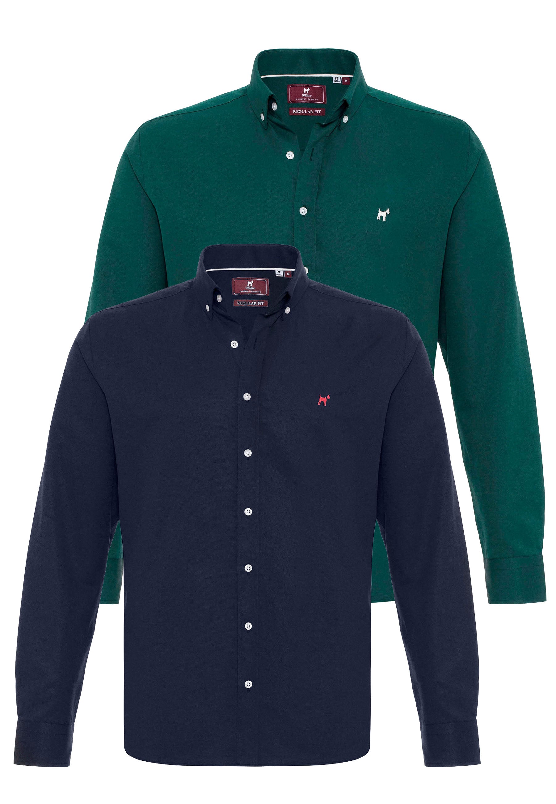 Pack 2 Camisas Oxford Slim Navy y V.Botella