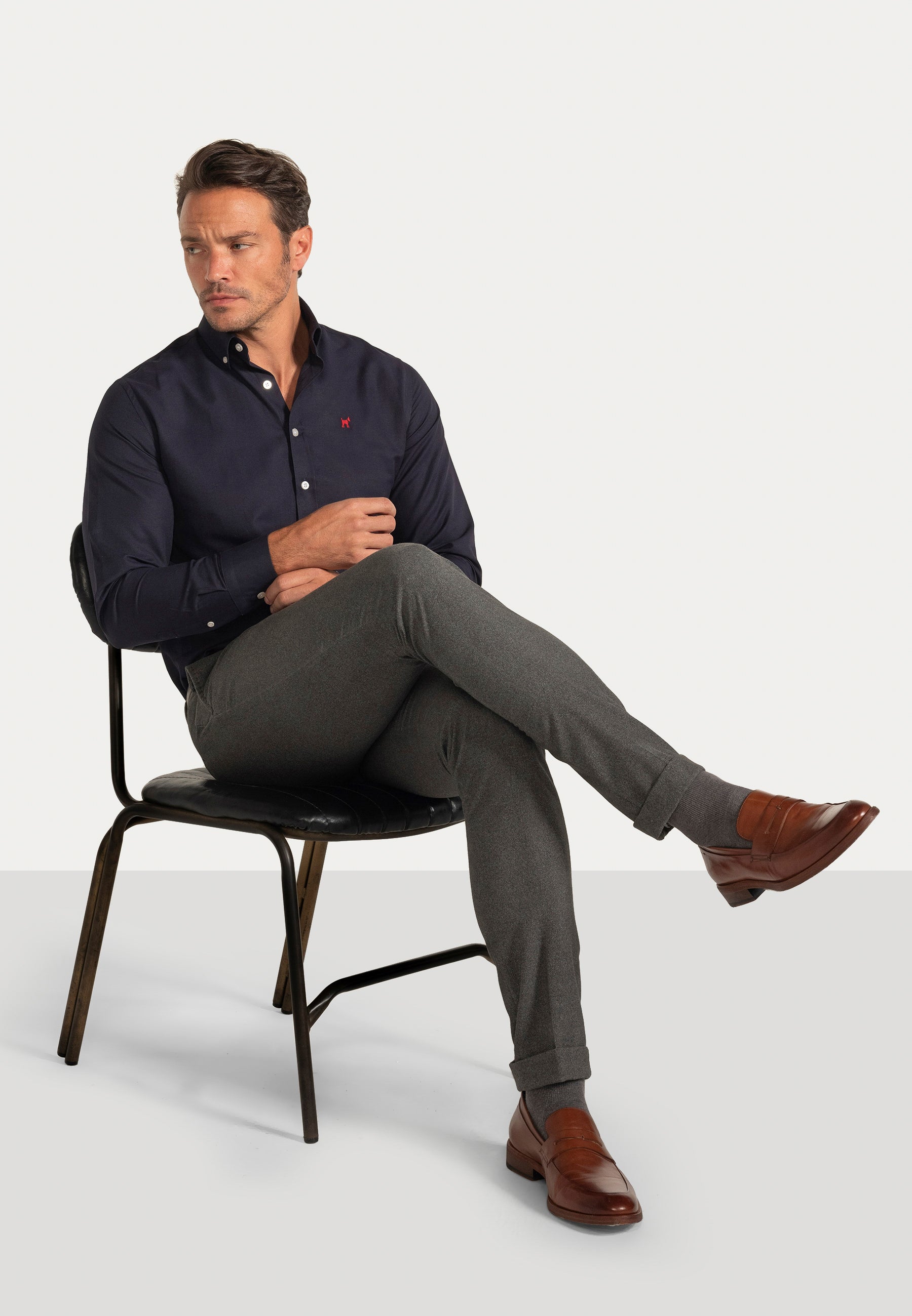 Pack 2 Camisas Oxford Slim Verde y Navy