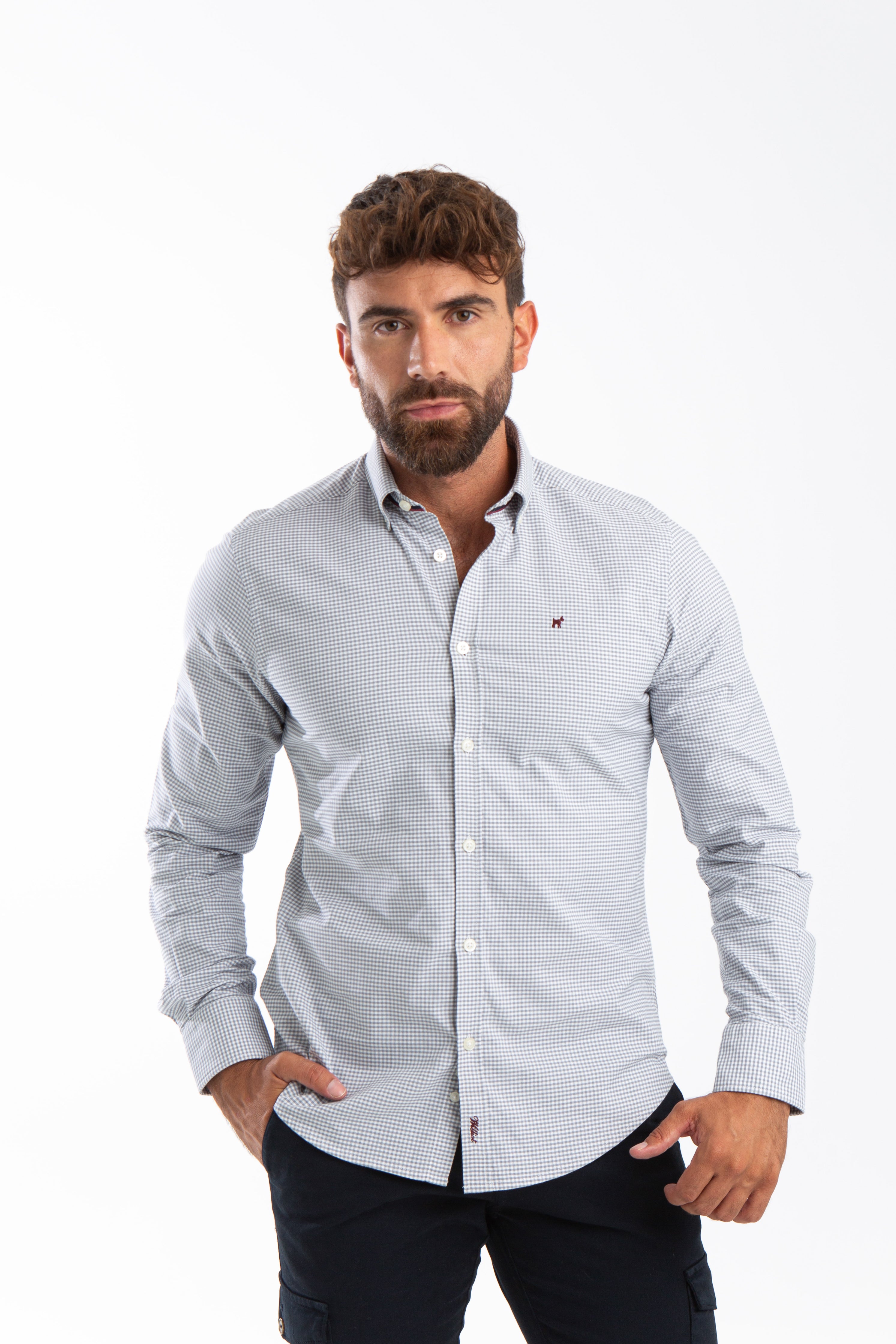 Camisa Vichy Oxford Gris