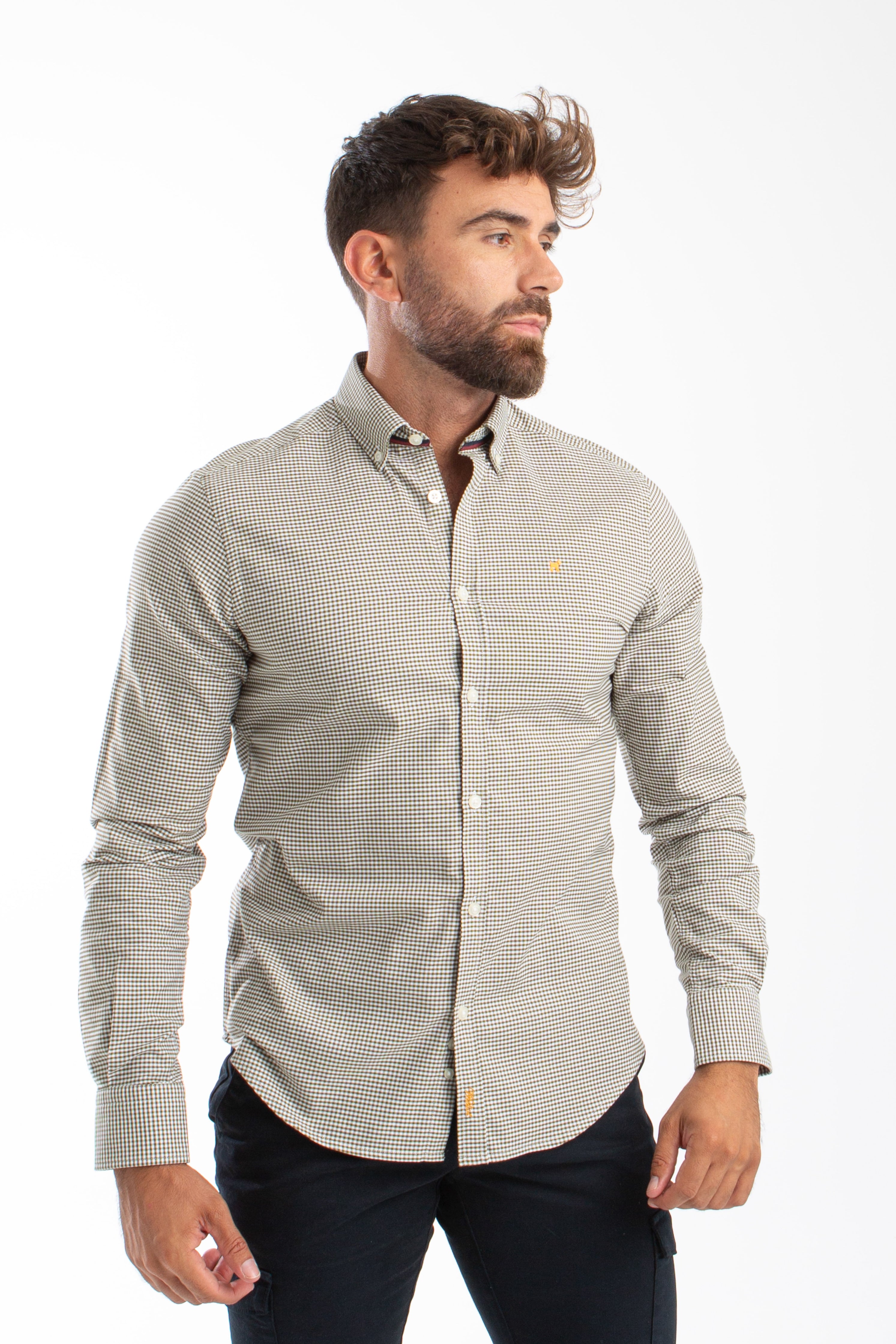 Camisa Vichy Oxford Verde Botella
