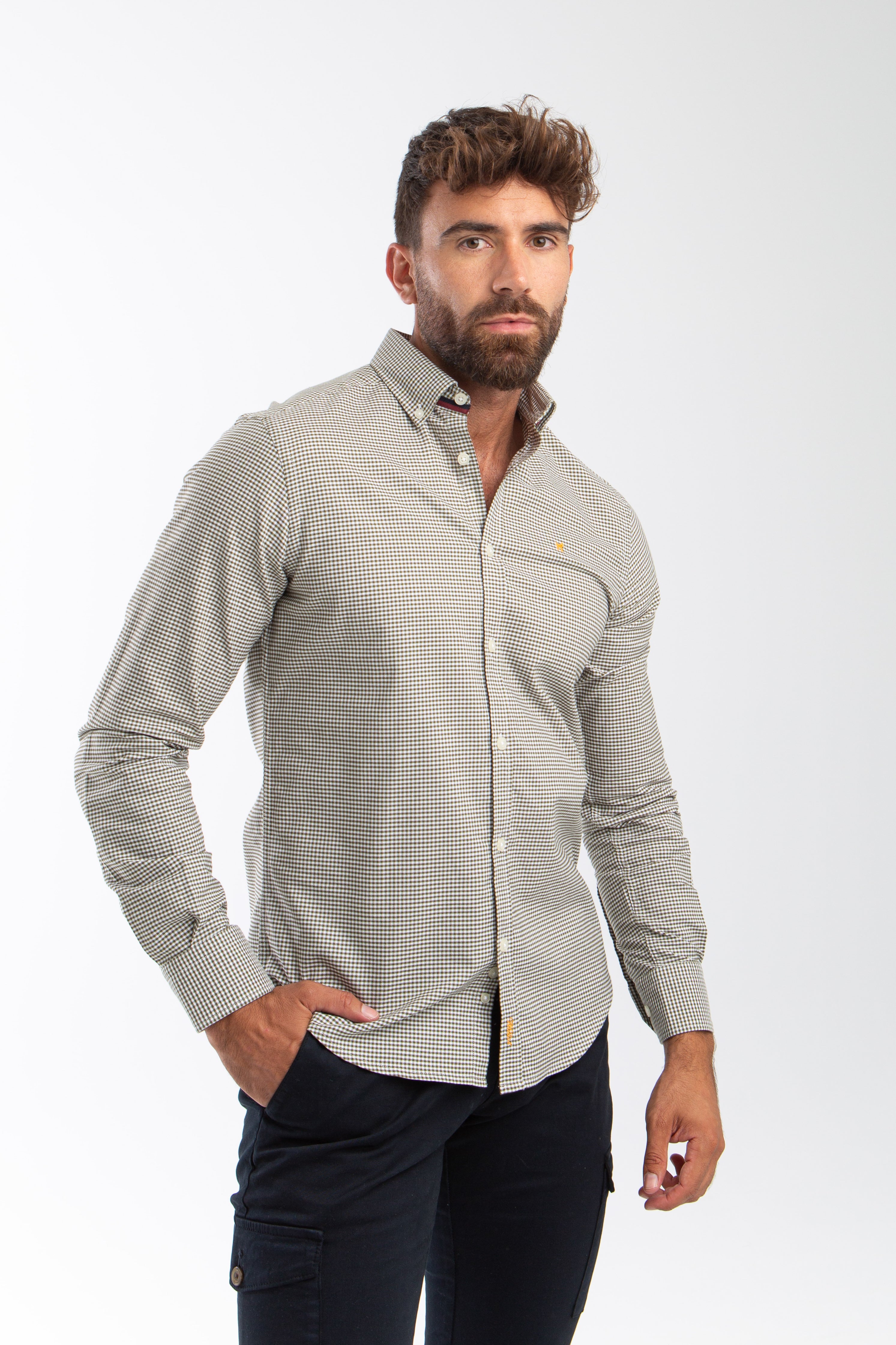Camisa Vichy Oxford Verde Botella