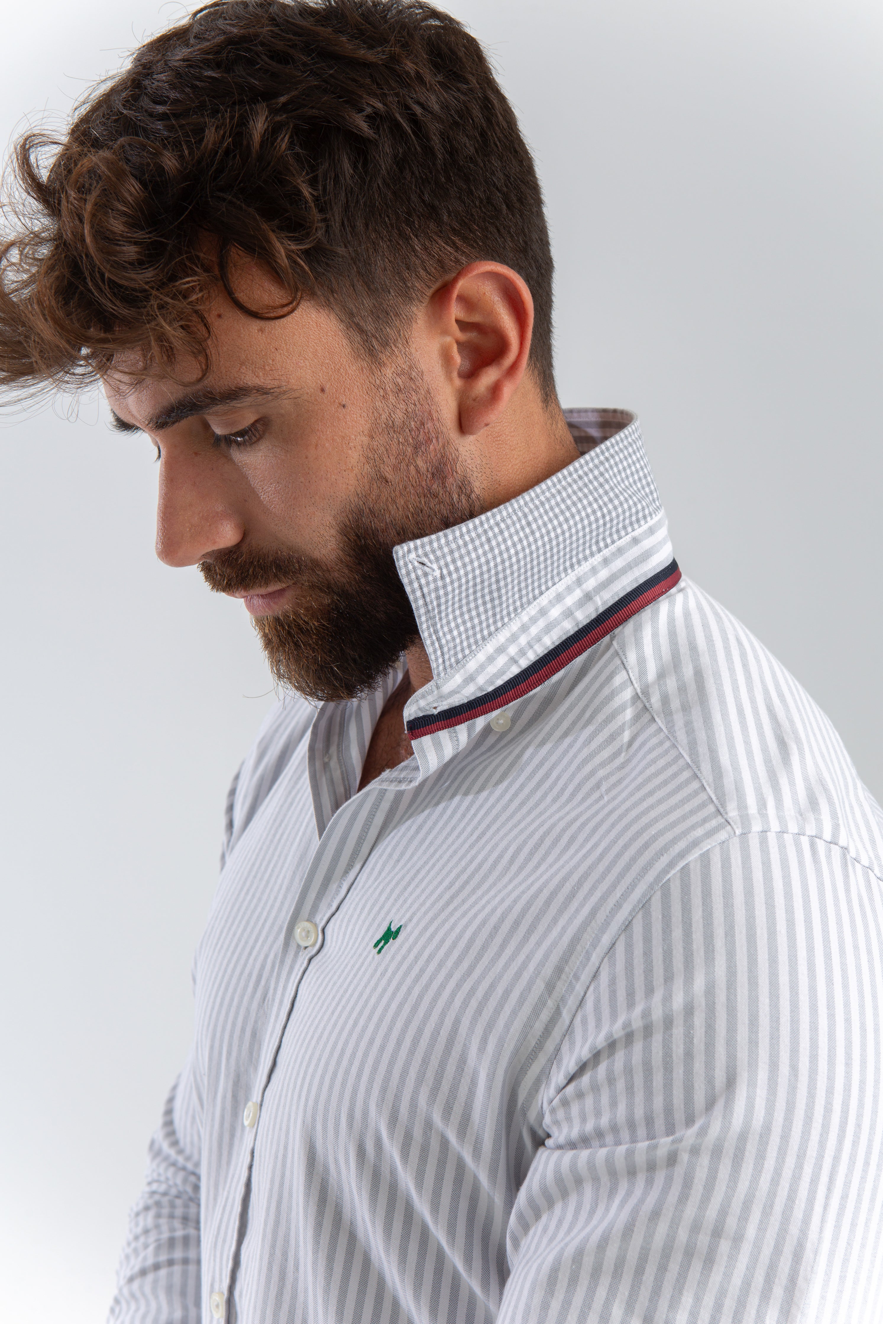 Camisa Raya Oxford Gris Slim Fit