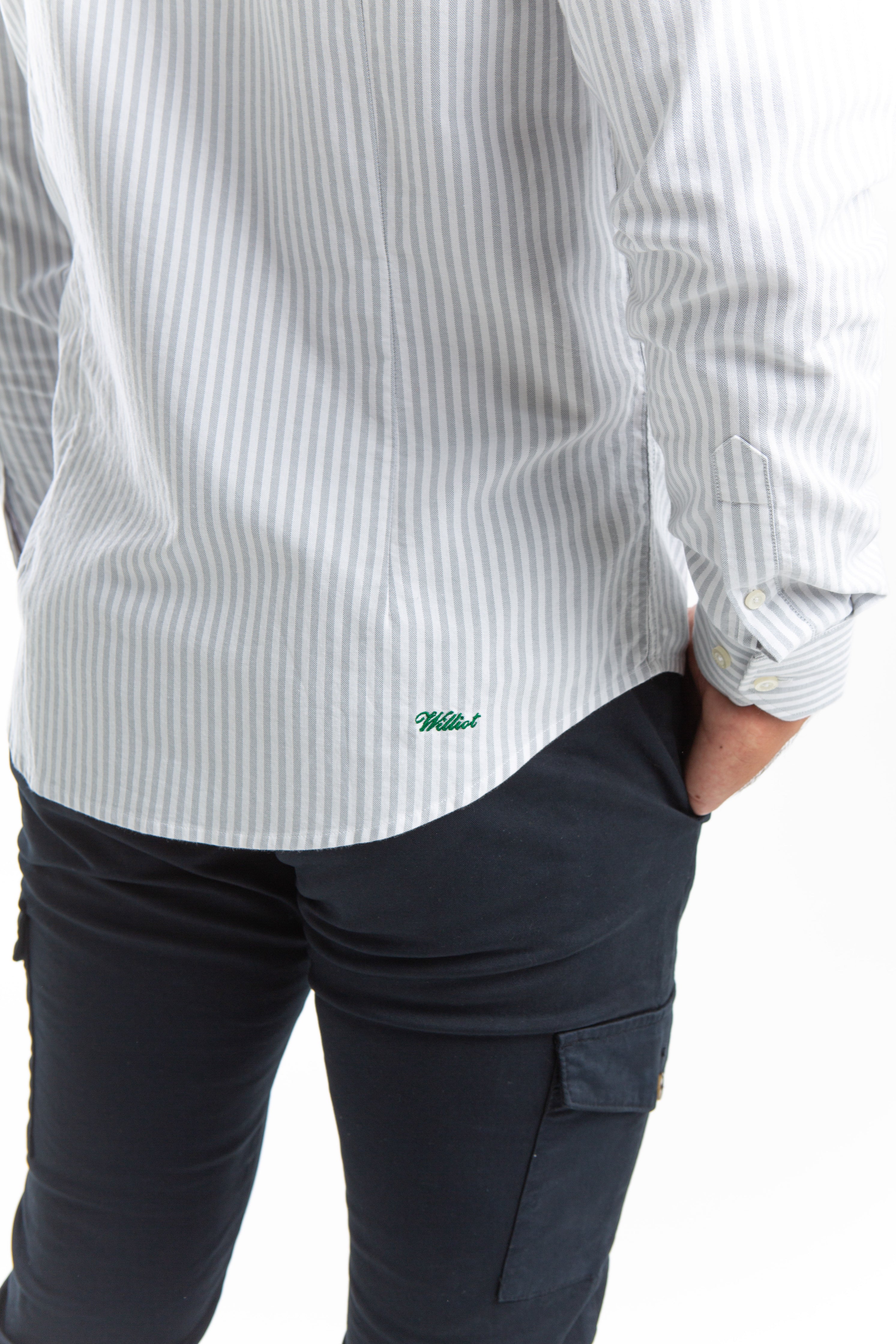 Camisa Raya Oxford Gris Slim Fit