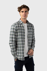 Camisa Viella Crema Gris Slim Fit