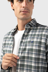 Camisa Viella Crema Gris Slim Fit