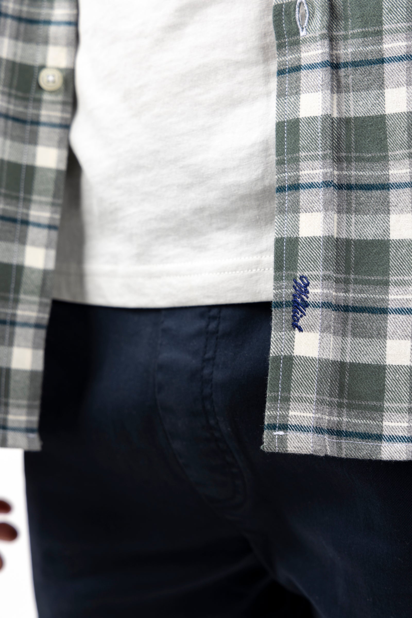 Camisa Viella Crema Gris Slim Fit