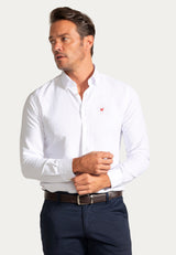Camisa Oxford Liso Blanco Slim