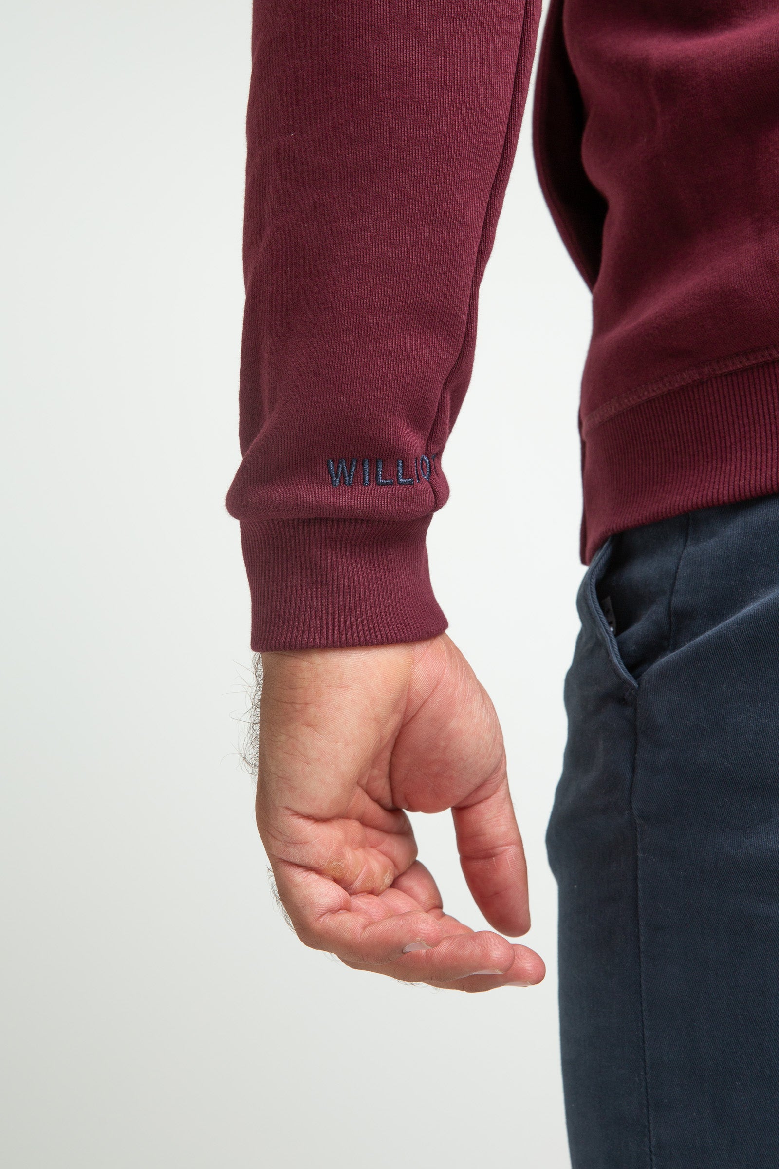 Sudadera Williot con Cremallera Burdeos