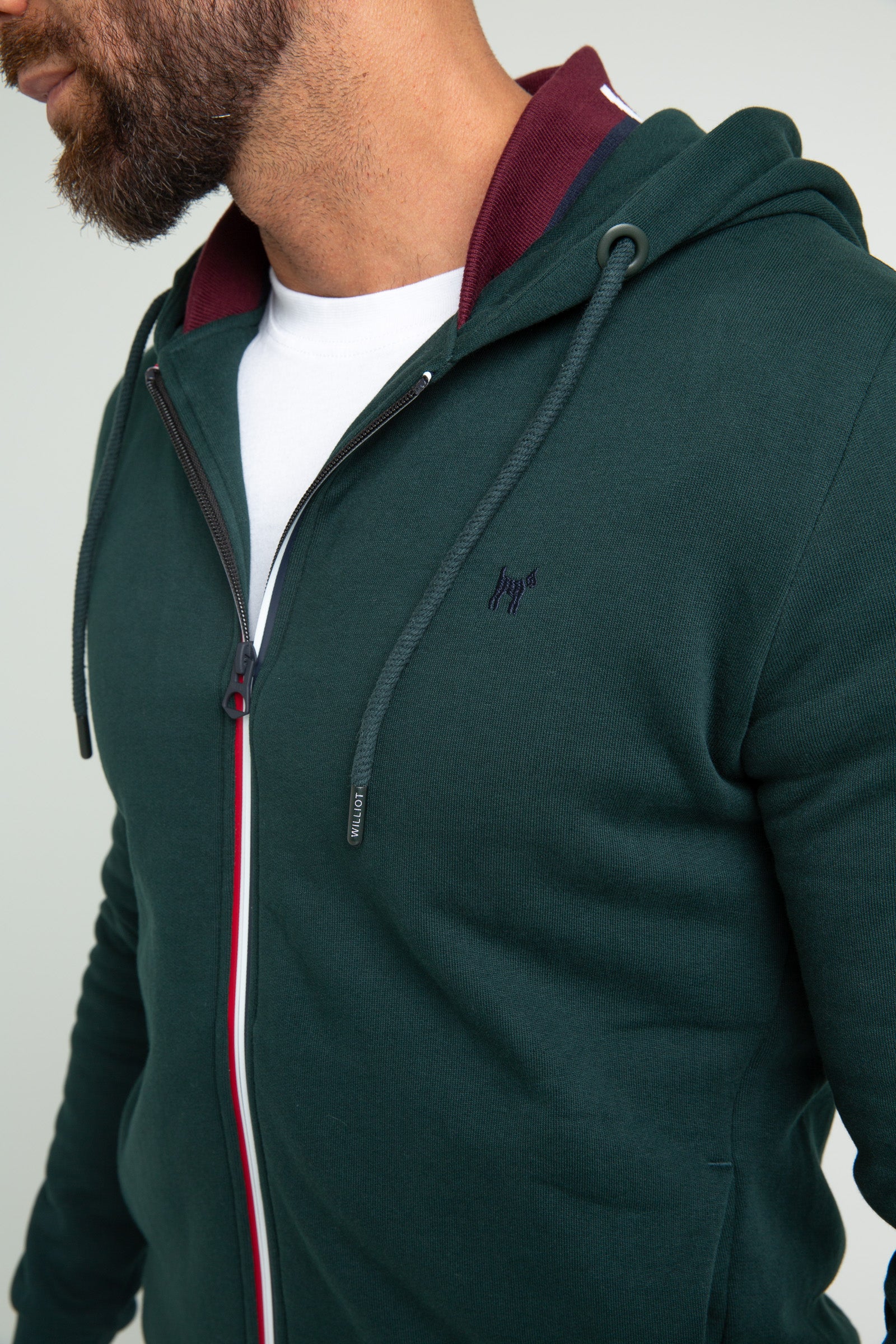 Sudadera Williot con Cremallera Verde Botella