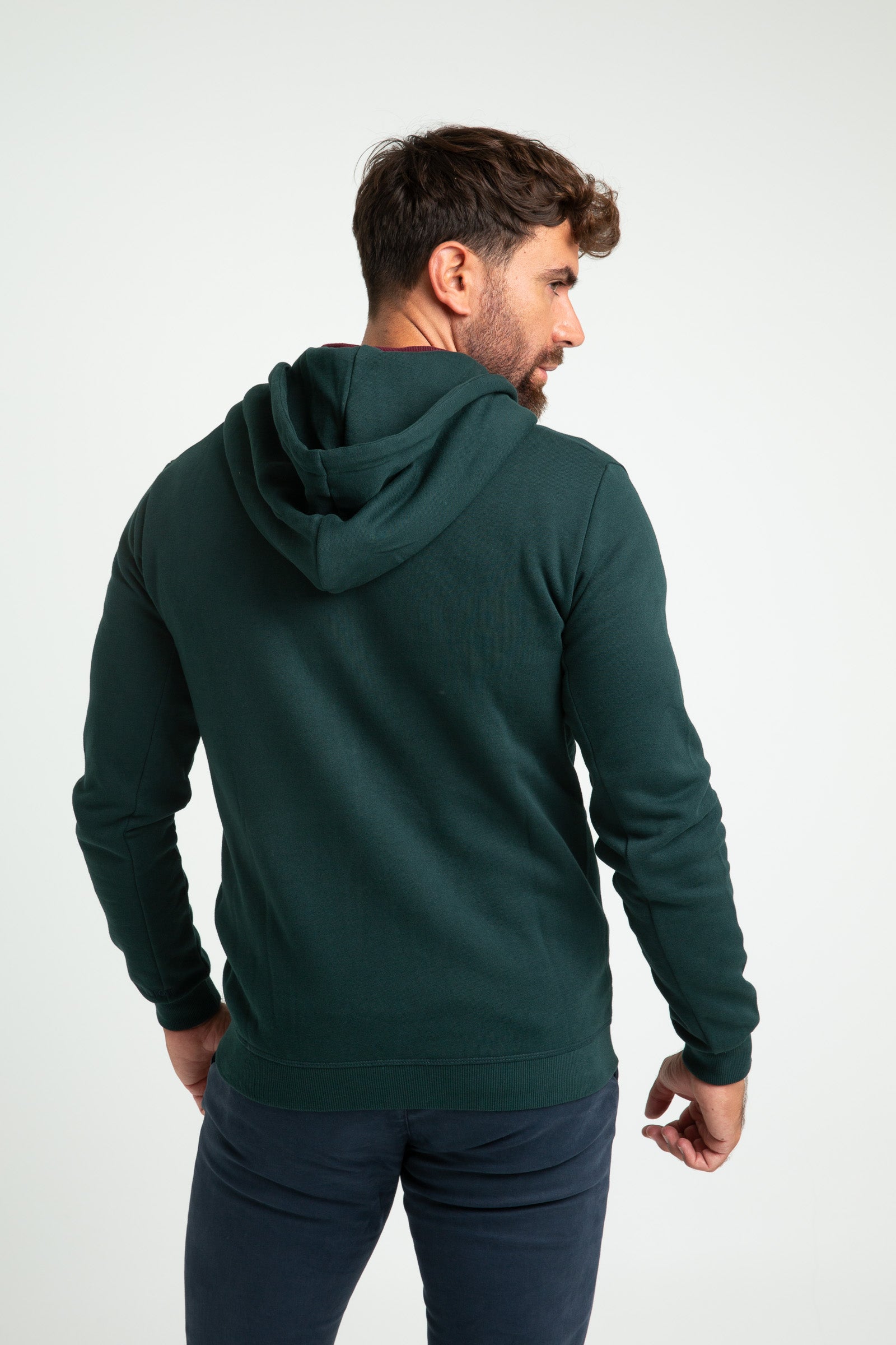 Sudadera Williot con Cremallera Verde Botella