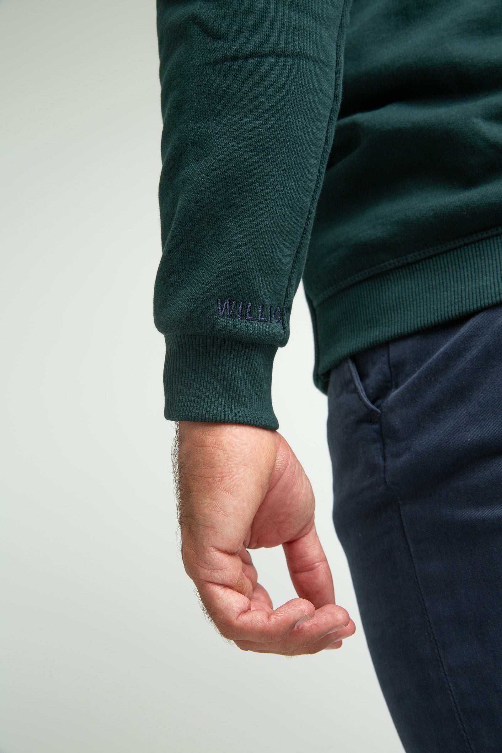 Sudadera Williot con Cremallera Verde Botella