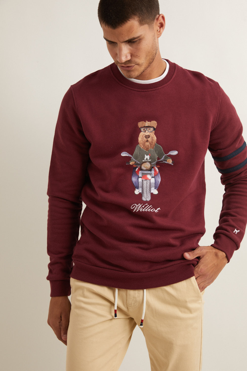 Sudadera Bordada MrWilliot Burdeos