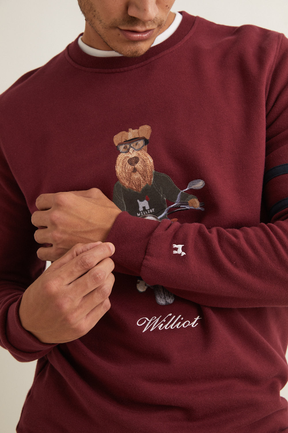 Sudadera Bordada MrWilliot Burdeos