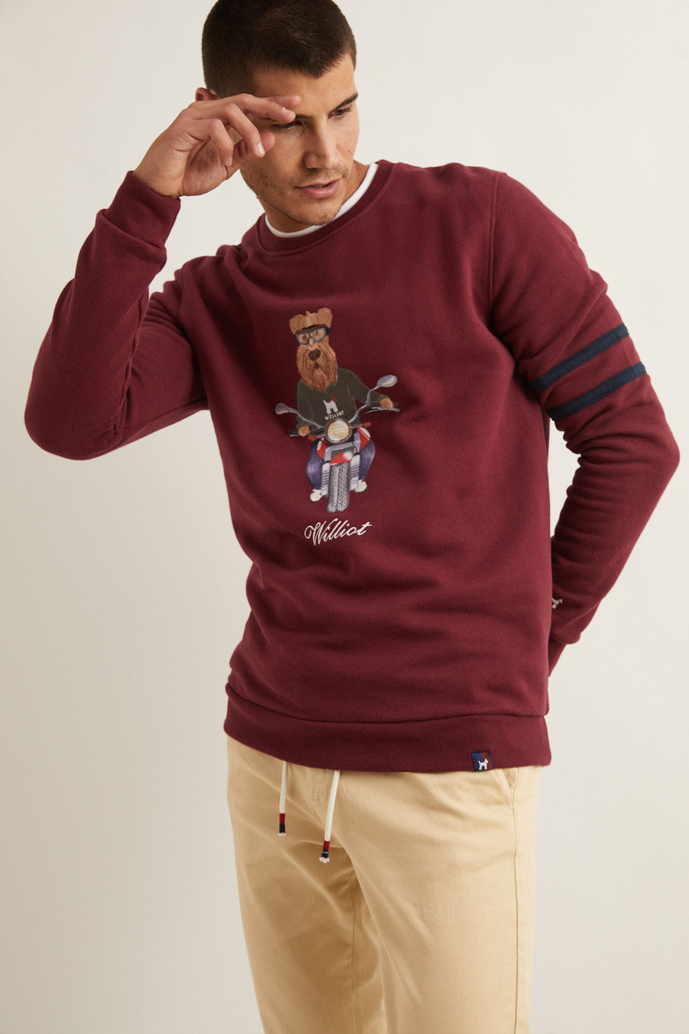 Sudadera Bordada MrWilliot Burdeos