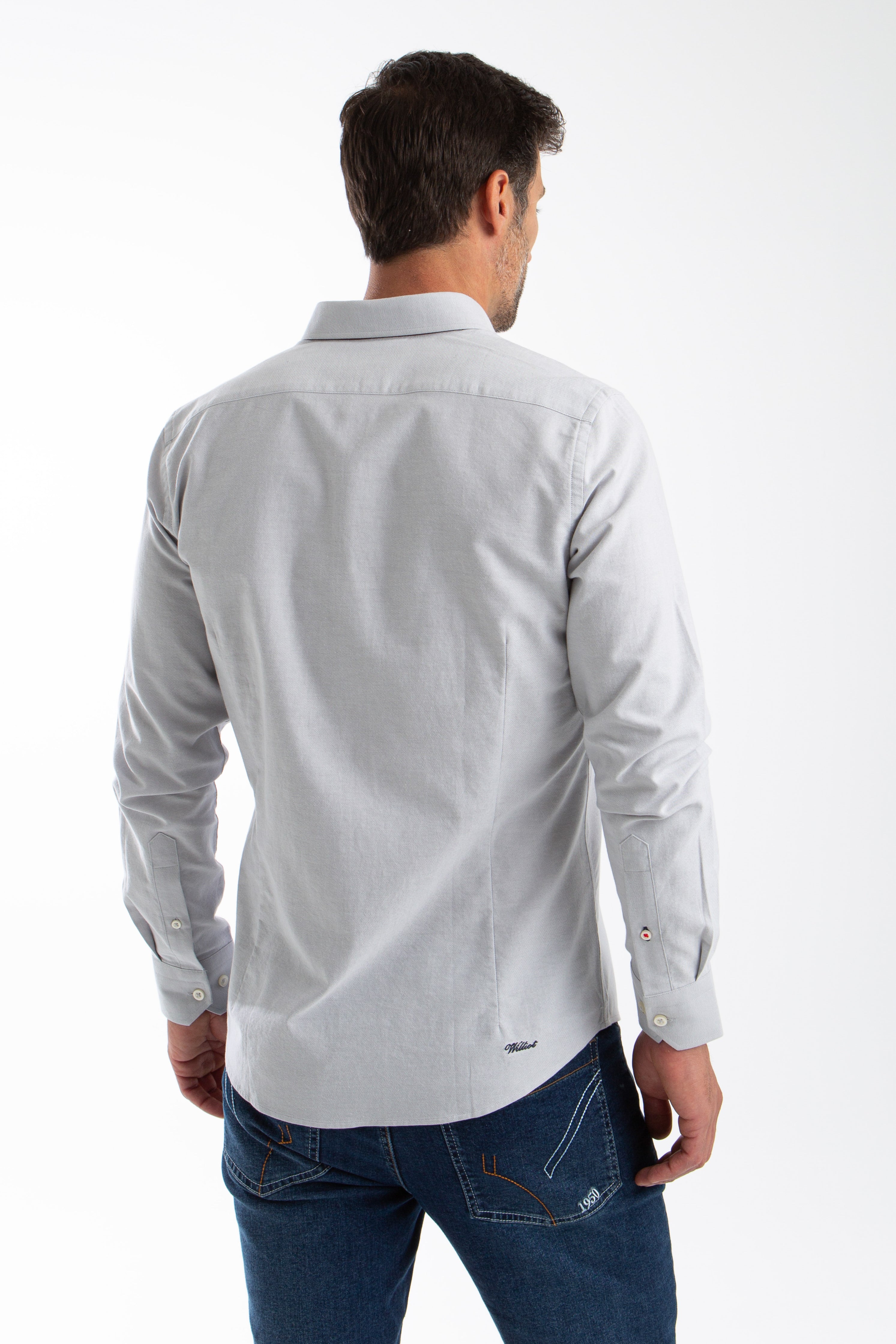 Camisa Oxford Gris Slim Fit