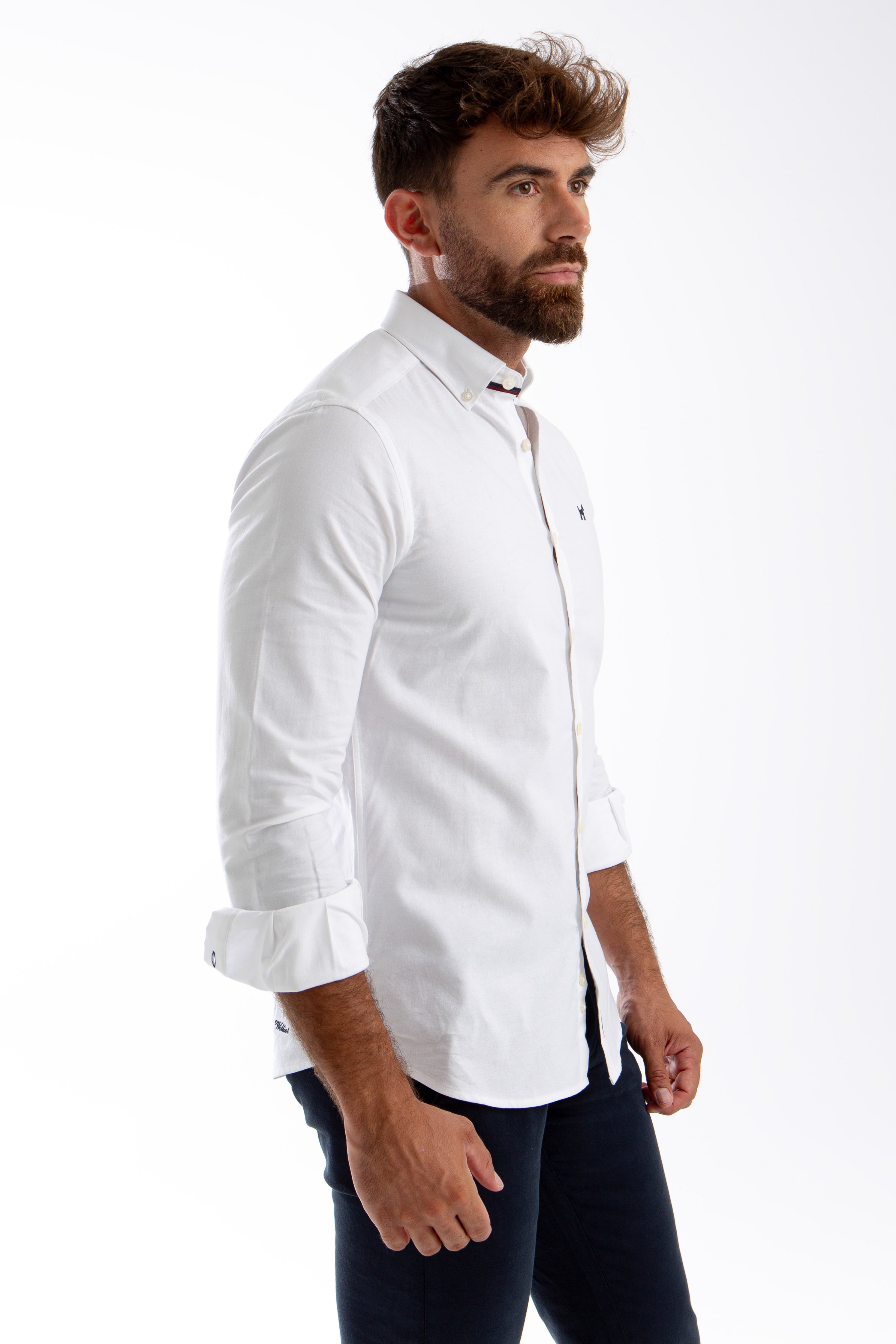 Camisa Oxford Blanco Slim Fit