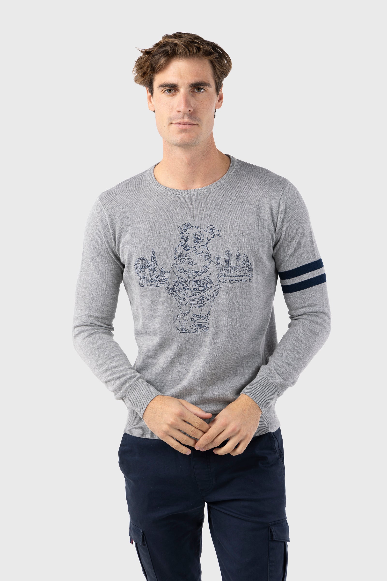 Jersey Mr Williot Londres Bordado Gris
