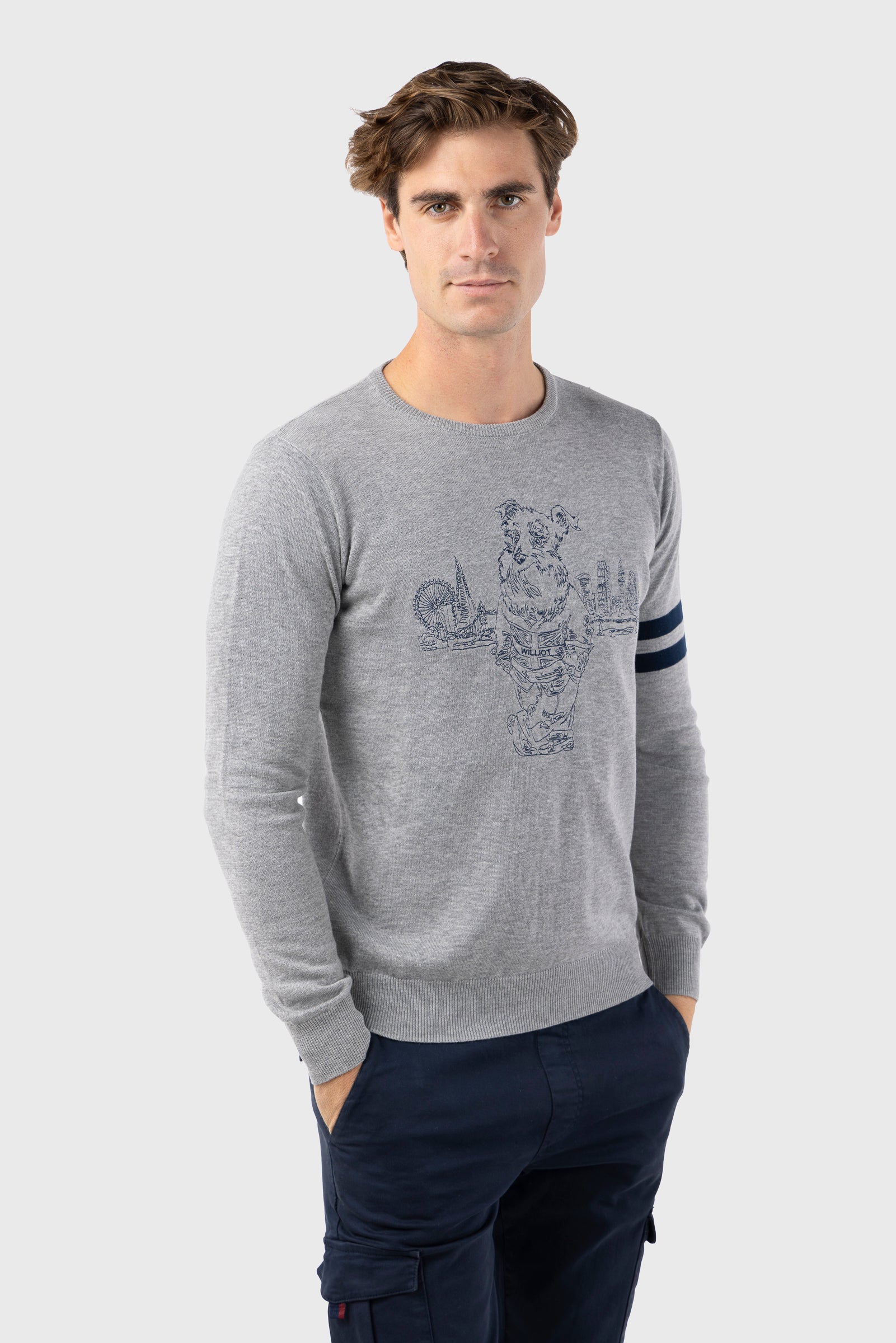 Jersey Mr Williot Londres Bordado Gris