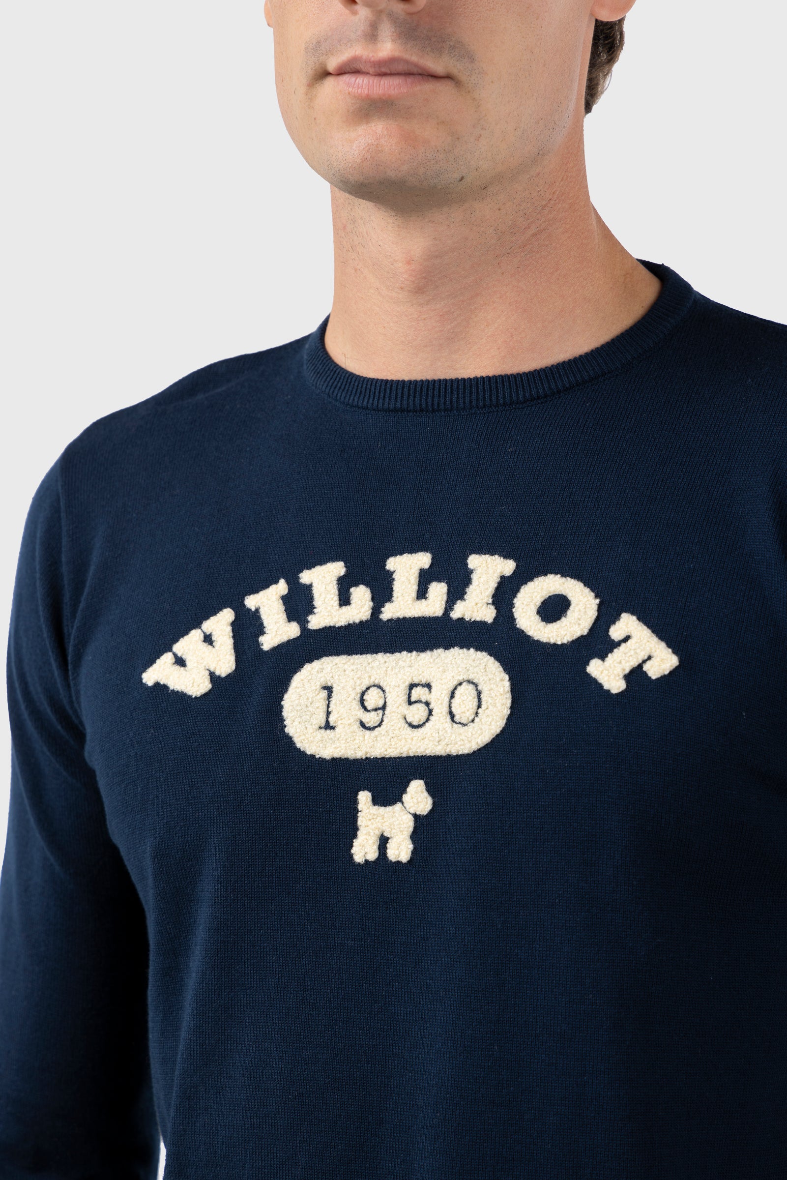 Jersey 1950 Tejido Toalla Marino