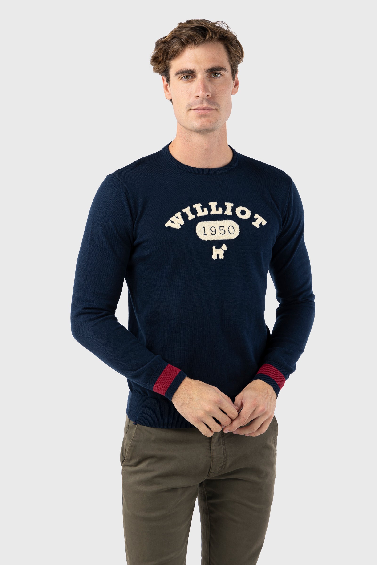 Jersey 1950 Tejido Toalla Marino