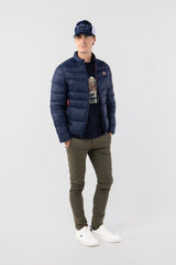 Chaqueta Acolchada Con Cinturilla Elástica Marino