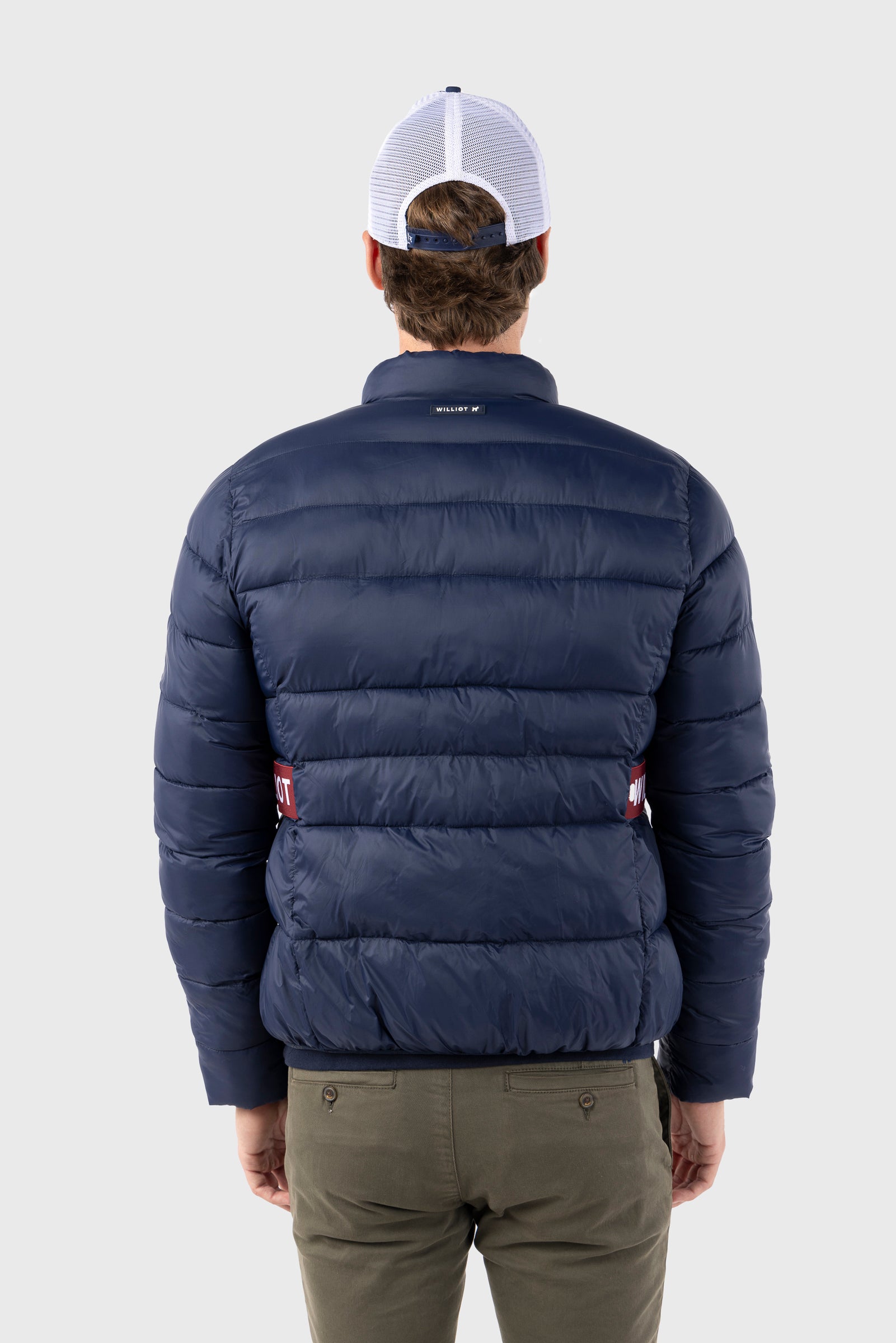 Chaqueta Acolchada Con Cinturilla Elástica Marino