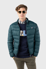 Chaqueta Acolchada Con Cinturilla Elástica Verde Botella