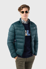 Chaqueta Acolchada Con Cinturilla Elástica Verde Botella