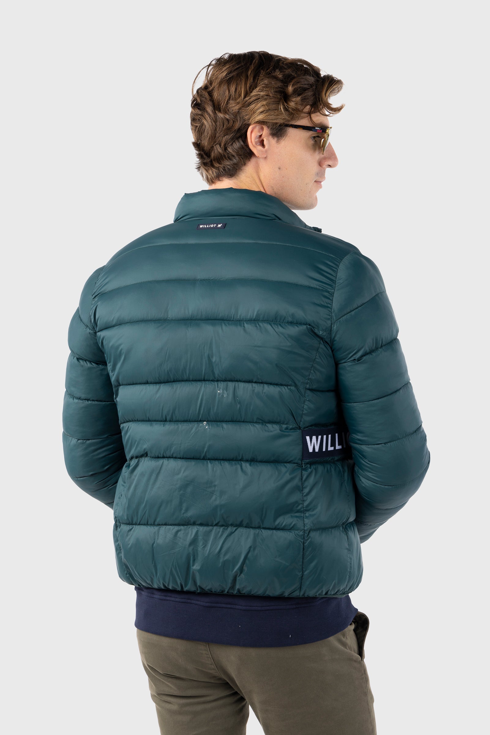 Chaqueta Acolchada Con Cinturilla Elástica Verde Botella