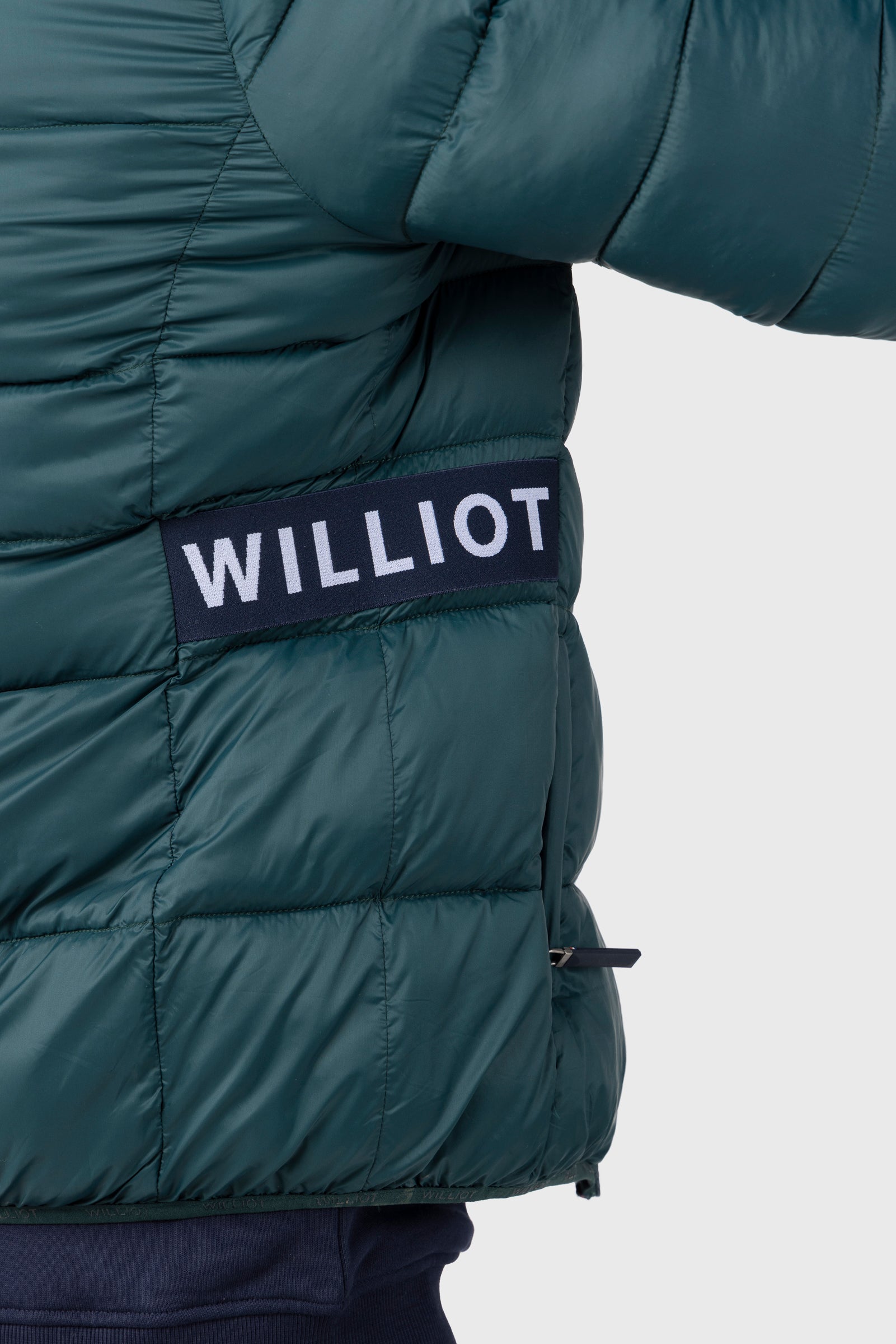 Chaqueta Acolchada Con Cinturilla Elástica Verde Botella
