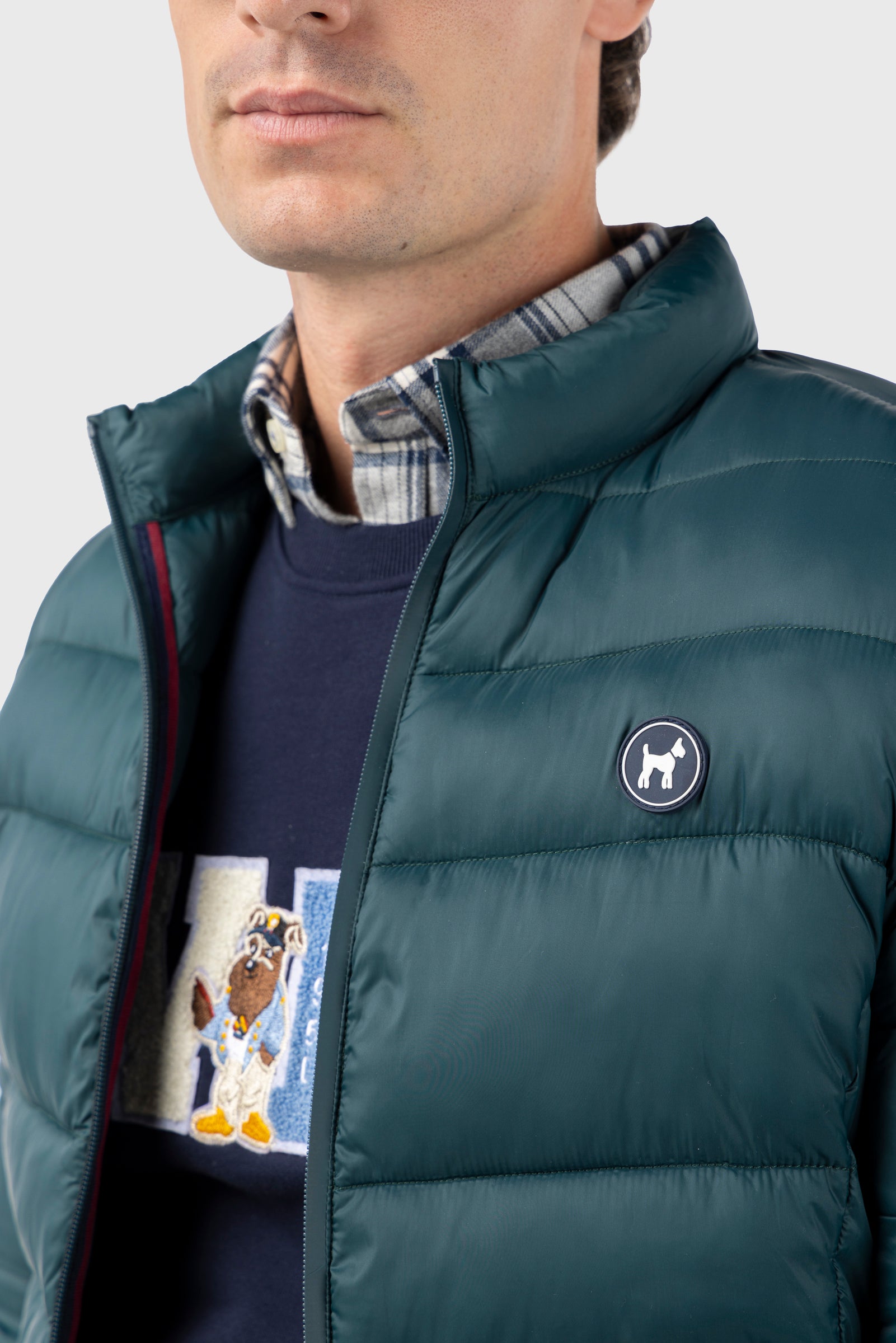 Chaqueta Acolchada Con Cinturilla Elástica Verde Botella