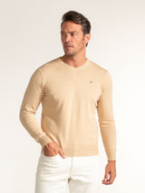 Jersey Cuello Pico Crema