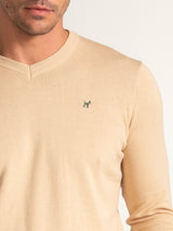 Jersey Cuello Pico Crema