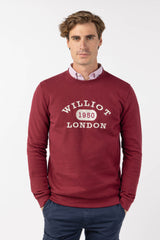 Sudadera Diseño Bordado London Burdeos