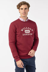 Sudadera Diseño Bordado London Burdeos