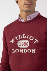 Sudadera Diseño Bordado London Burdeos