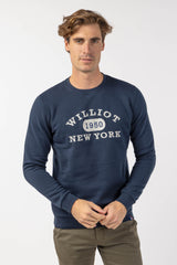 Sudadera Diseño Bordado New York Marino