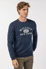 Sudadera Diseño Bordado New York Marino