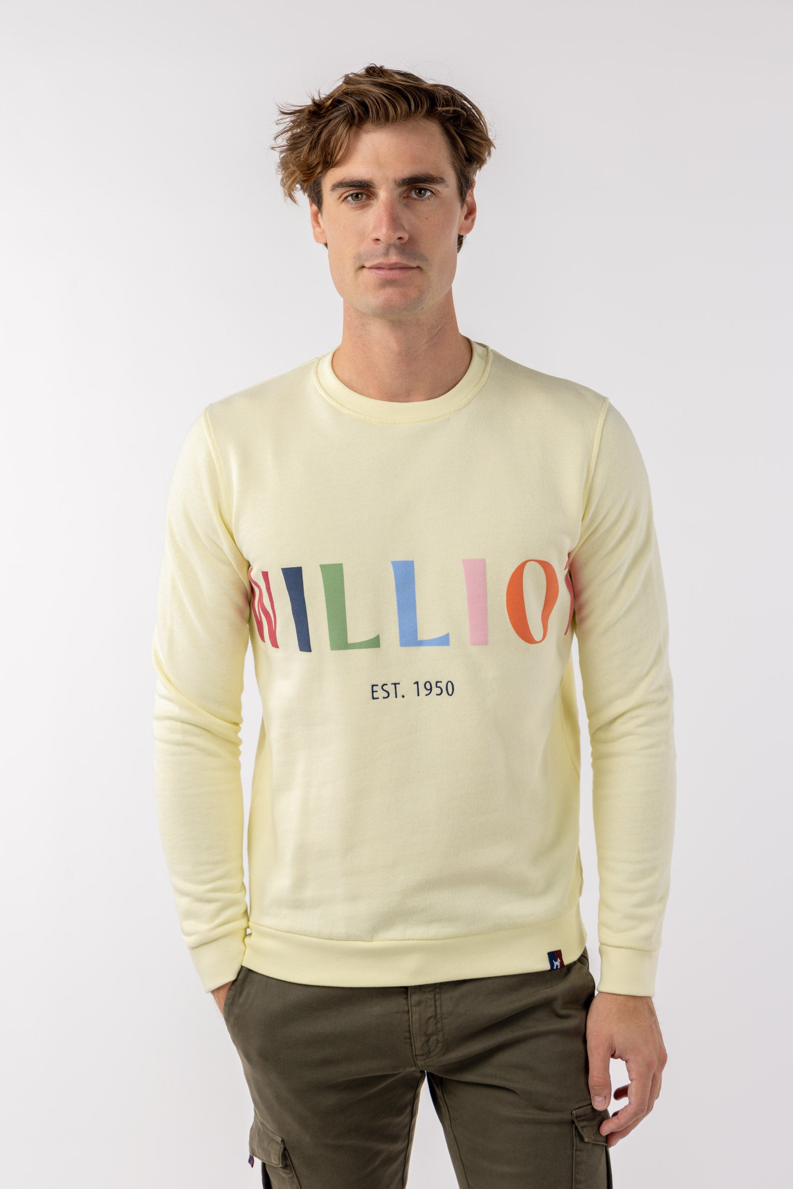 Sudadera Williot Pecho Multicolor Amarillo Pastel