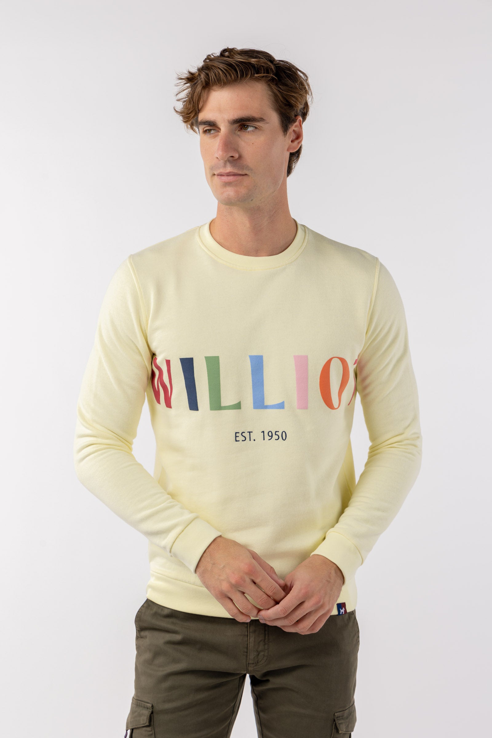 Sudadera Williot Pecho Multicolor Amarillo Pastel