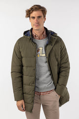 Parka Larga Tejido Técnico Khaki