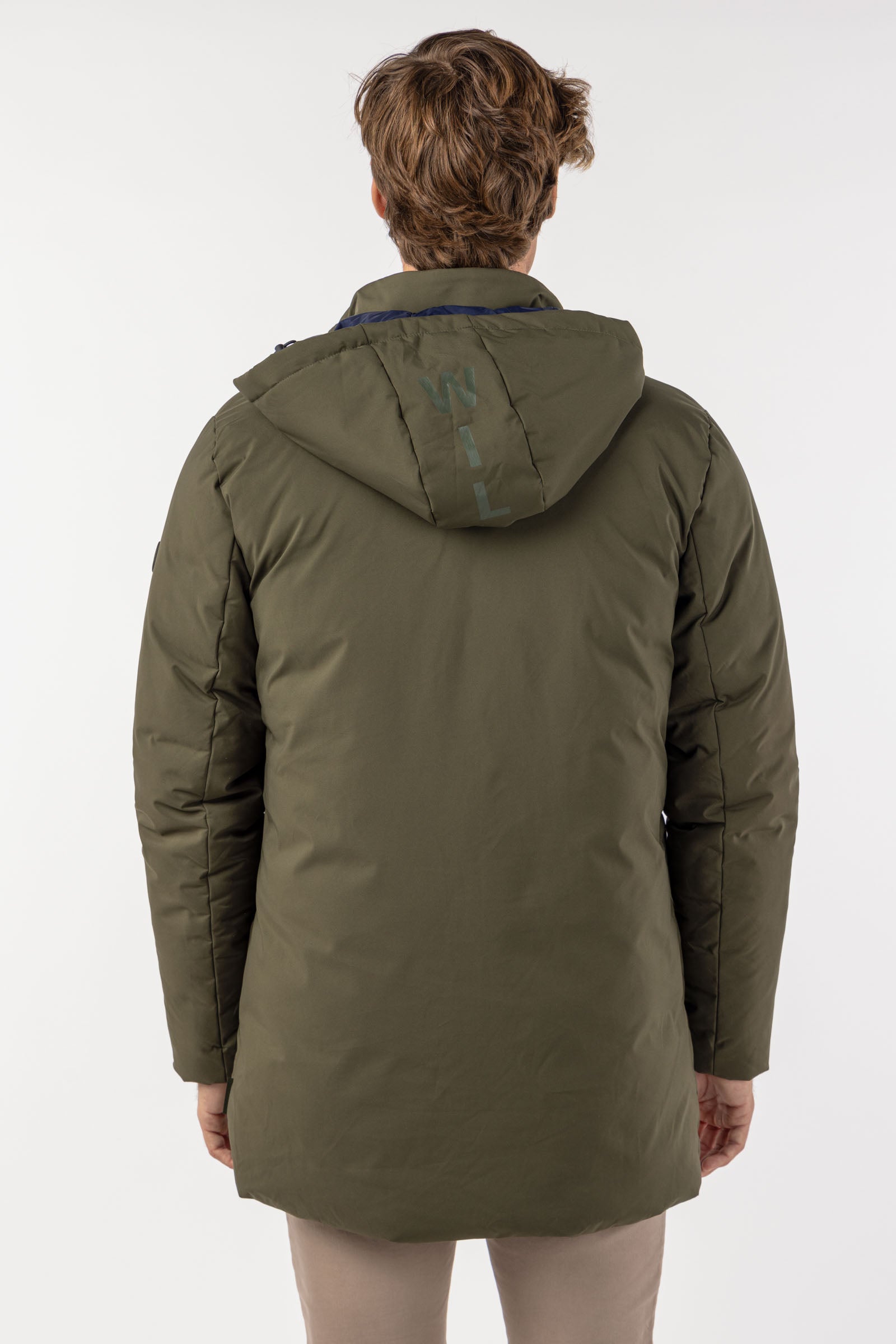 Parka Larga Tejido Técnico Khaki
