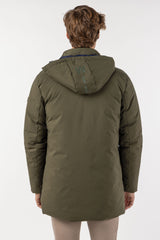 Parka Larga Tejido Técnico Khaki