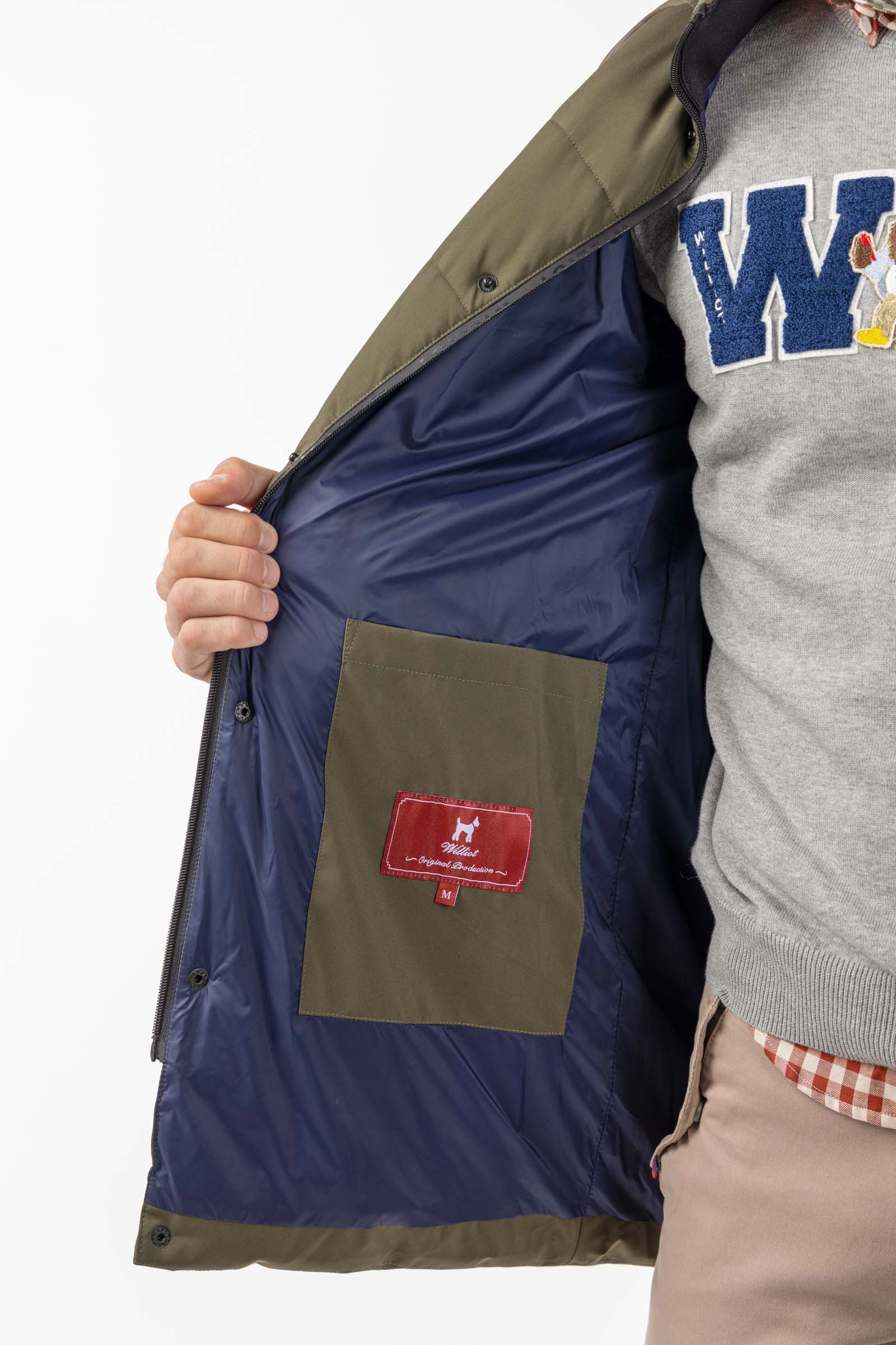 Parka Larga Tejido Técnico Khaki