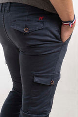 Pantalón Cargo Slim Marino