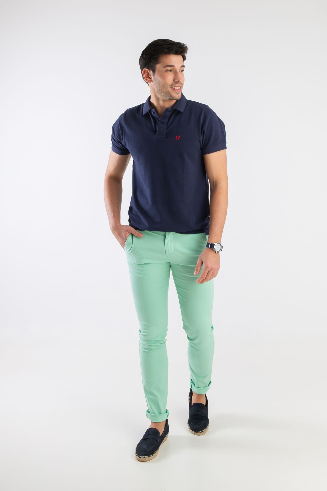 Pantalón Chino Slim Verde