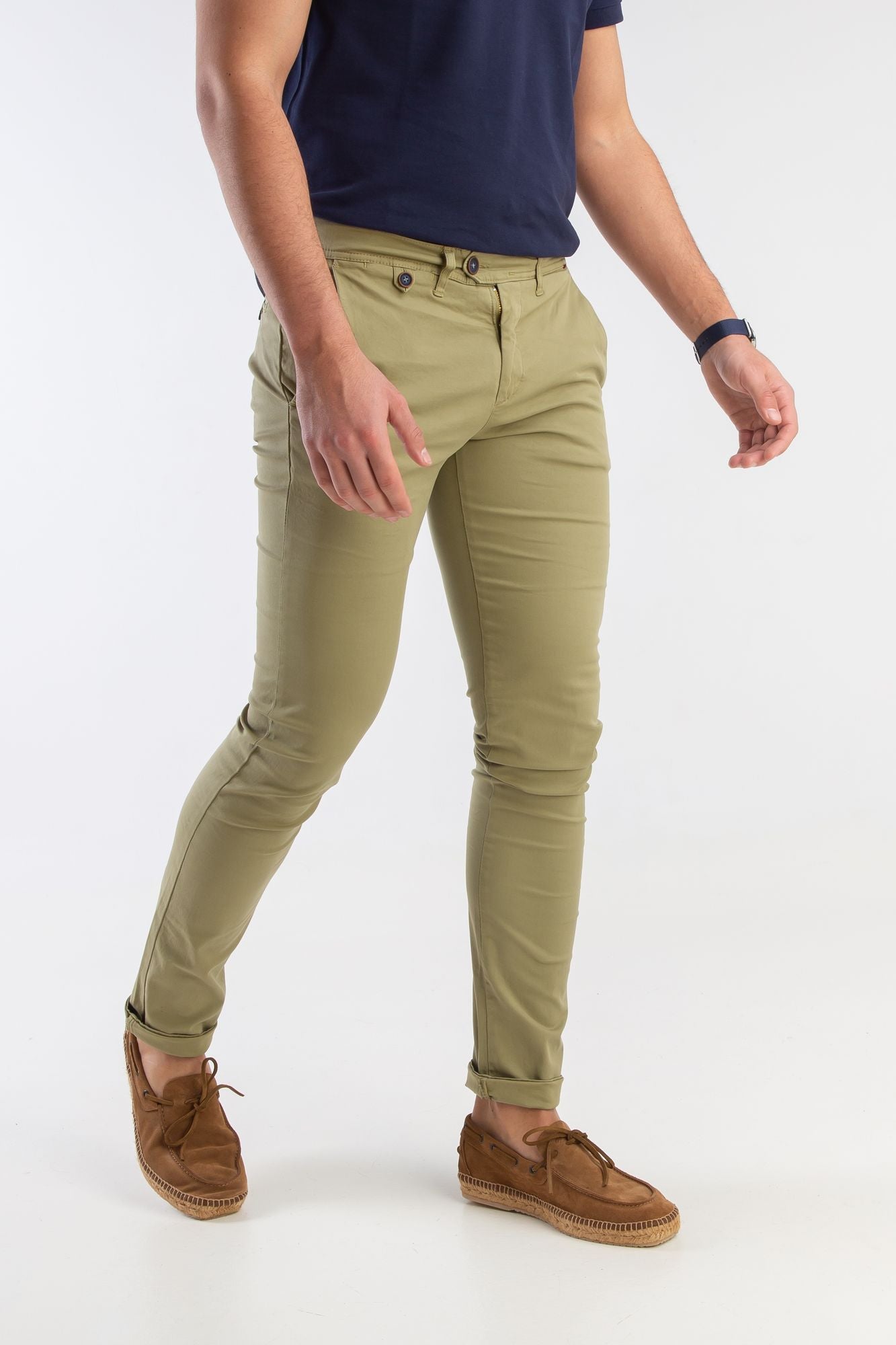 Pantalón Chino Slim Verde Kaki