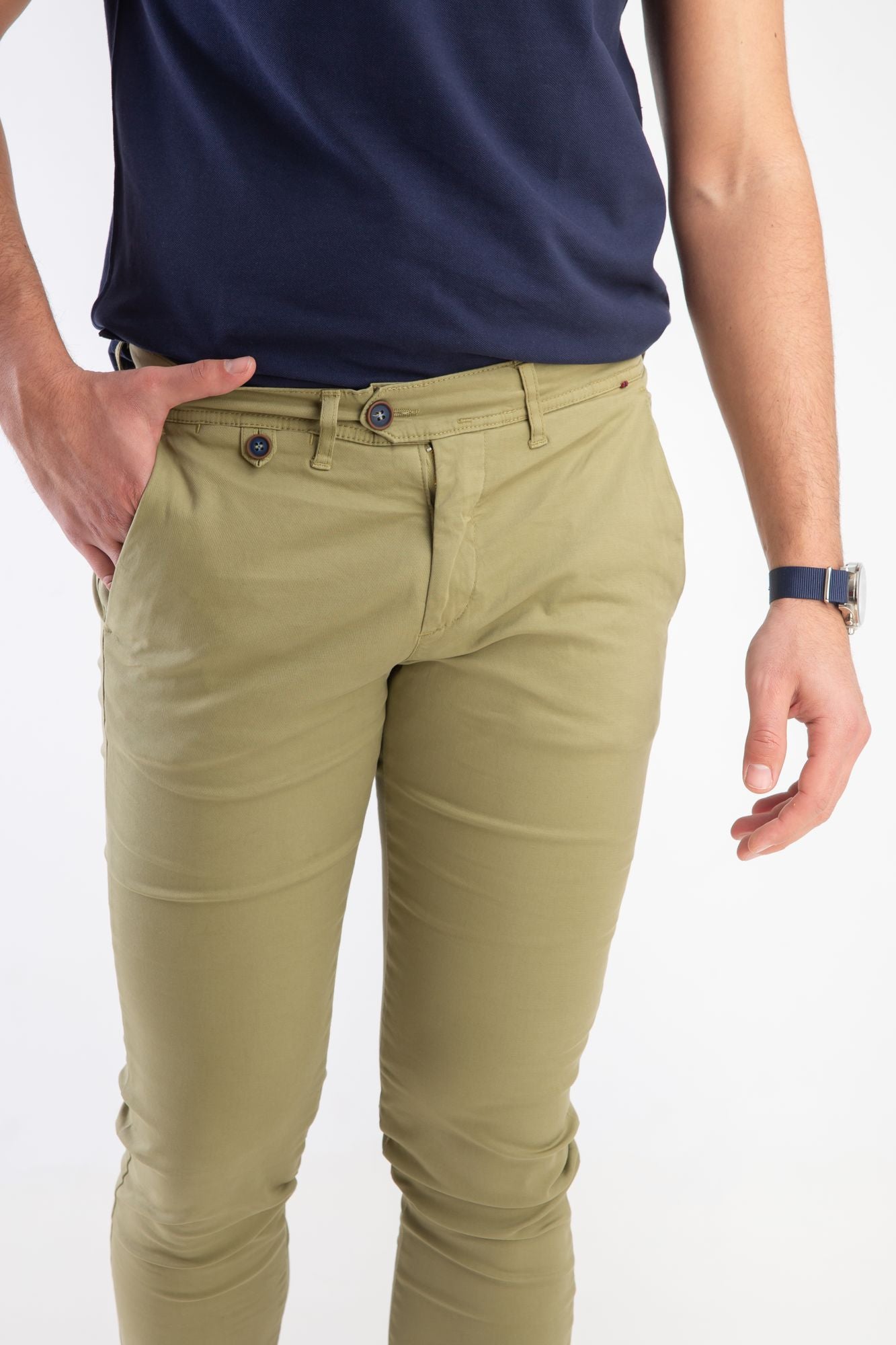 Pantalón Chino Slim Verde Kaki
