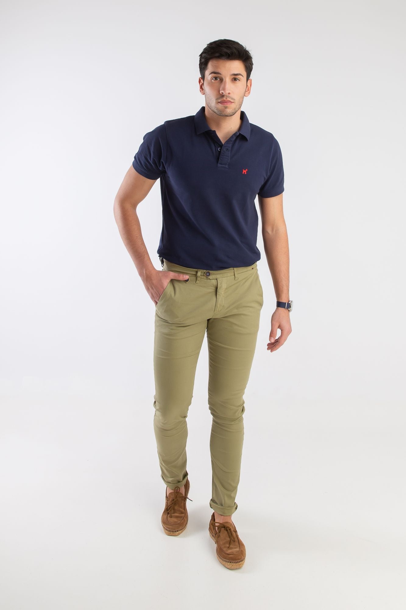 Pantalón Chino Slim Verde Kaki