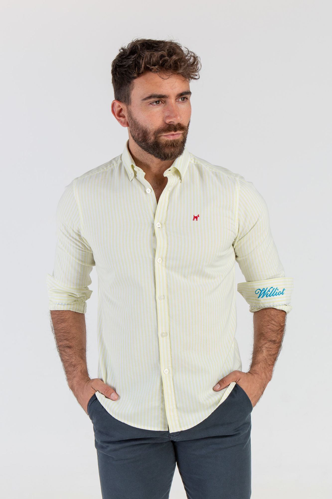 Camisa Raya Oxford Amarillo Suave